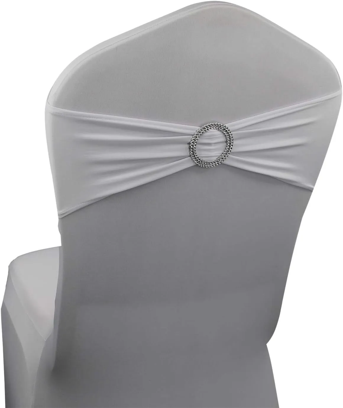 White with Silver Bling Spandex Band