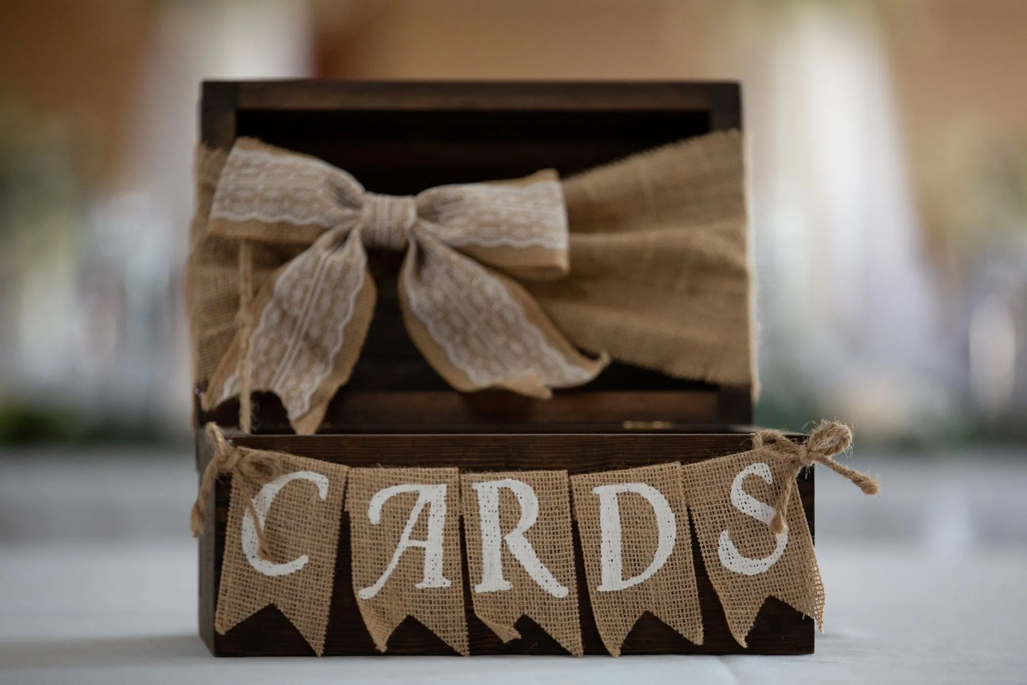 Wood Card Box w Banner