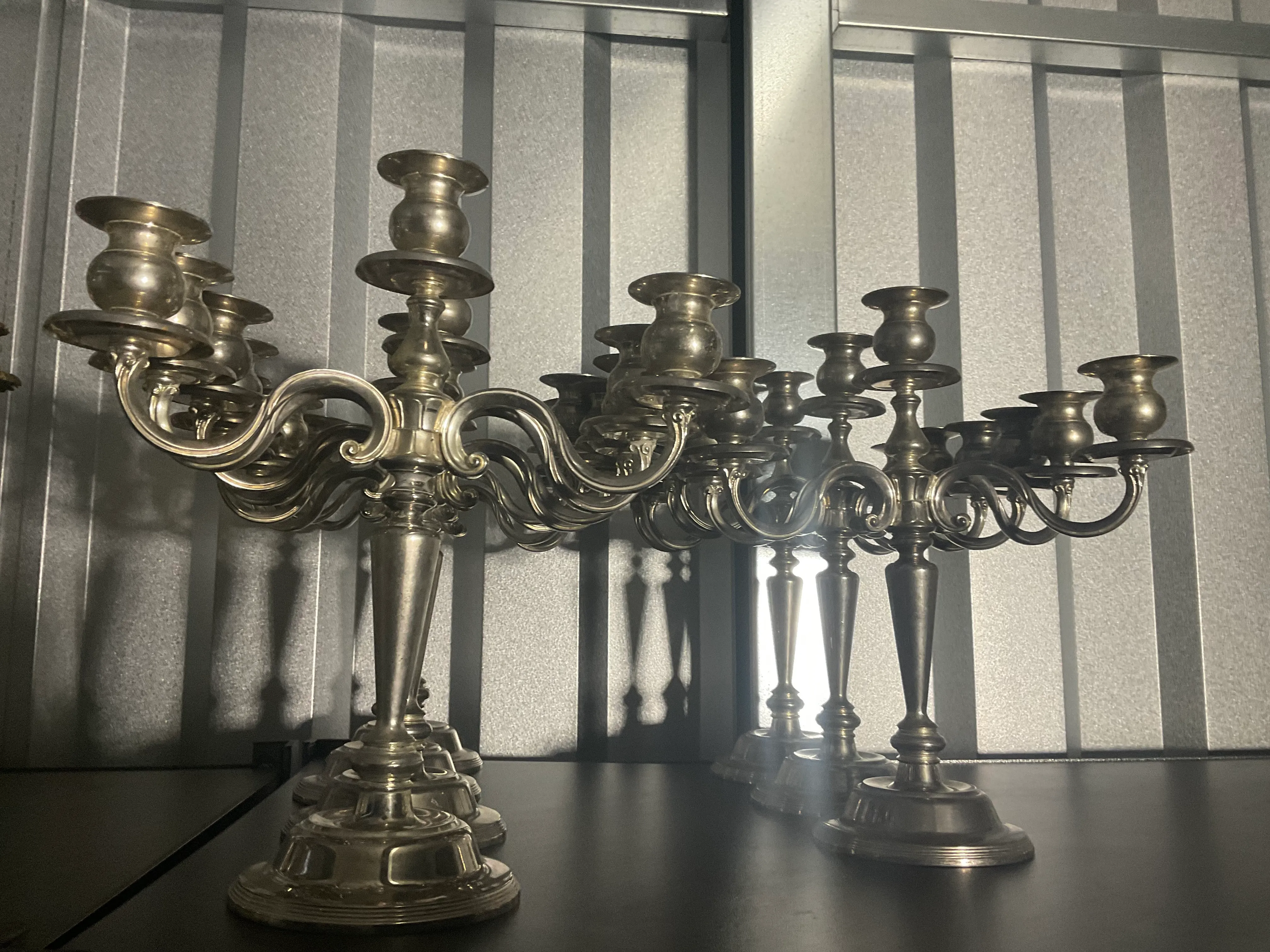Silver 5 arm candelabra 