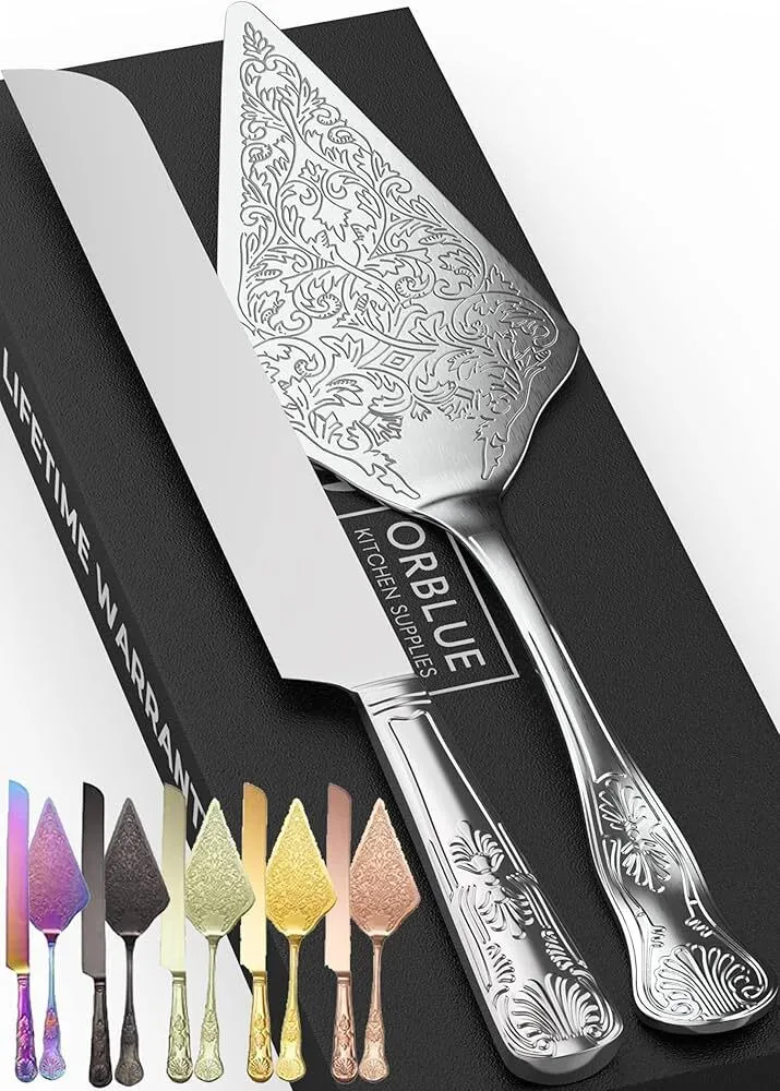 Silver Cake cutting set