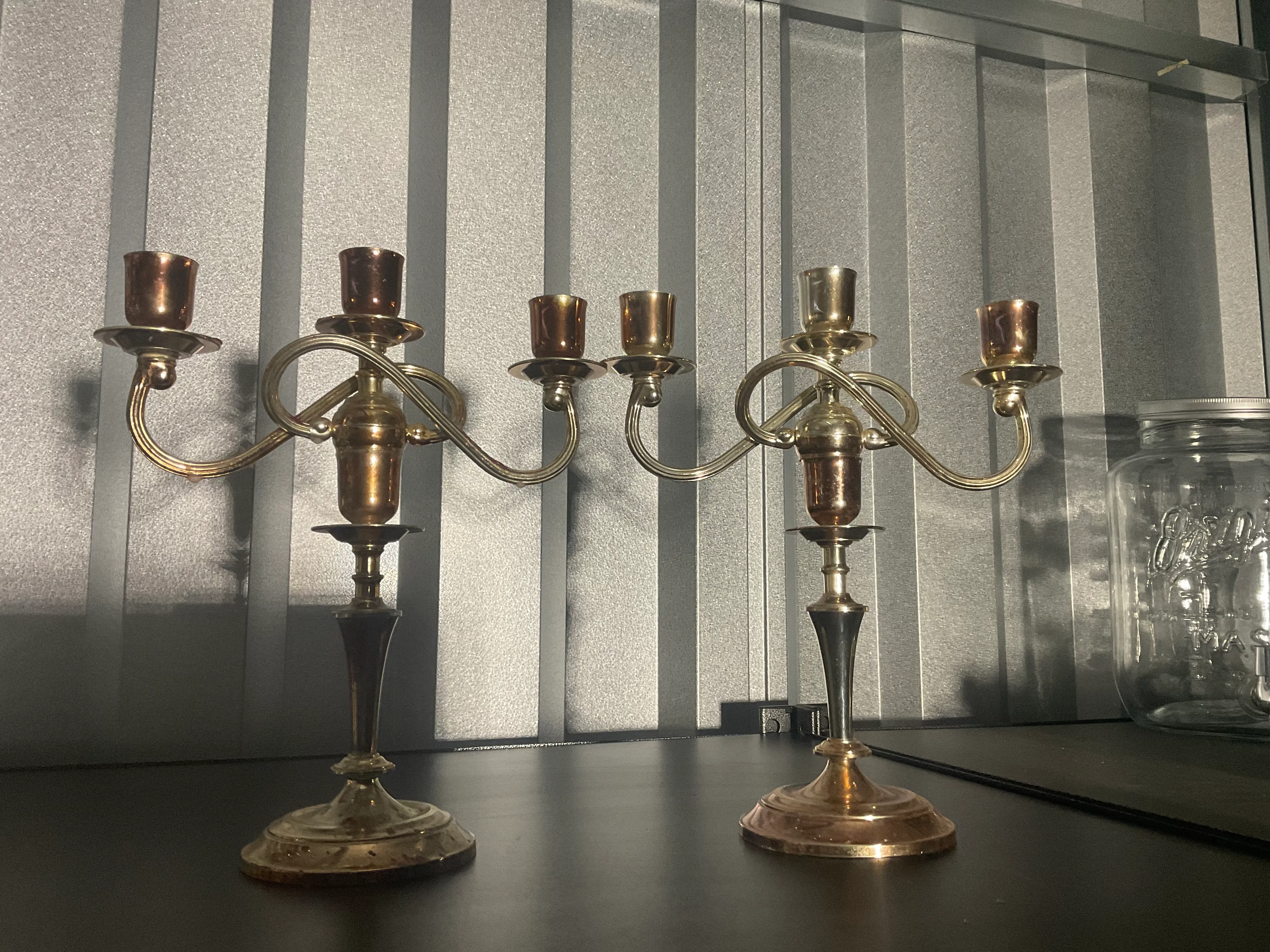 Silver 3 arm candelabra