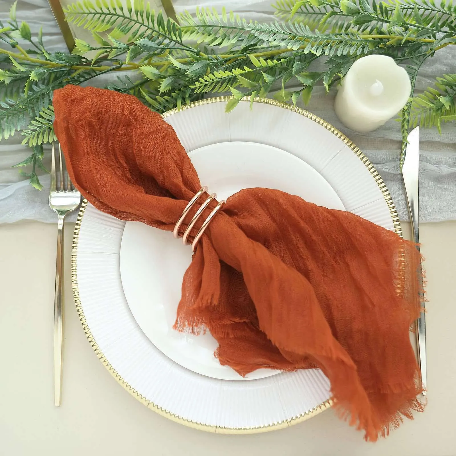 Napkin-Gauze-Terracotta
