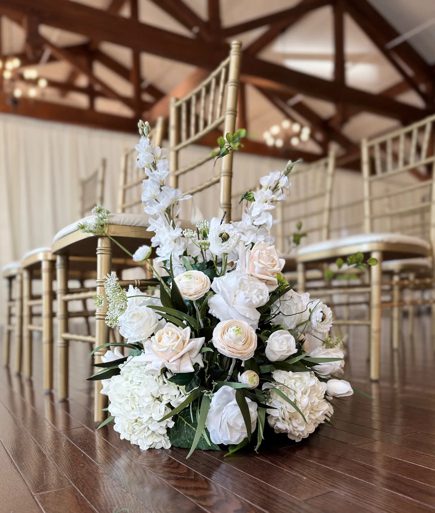 Elegant Low Floral Aisle Marker