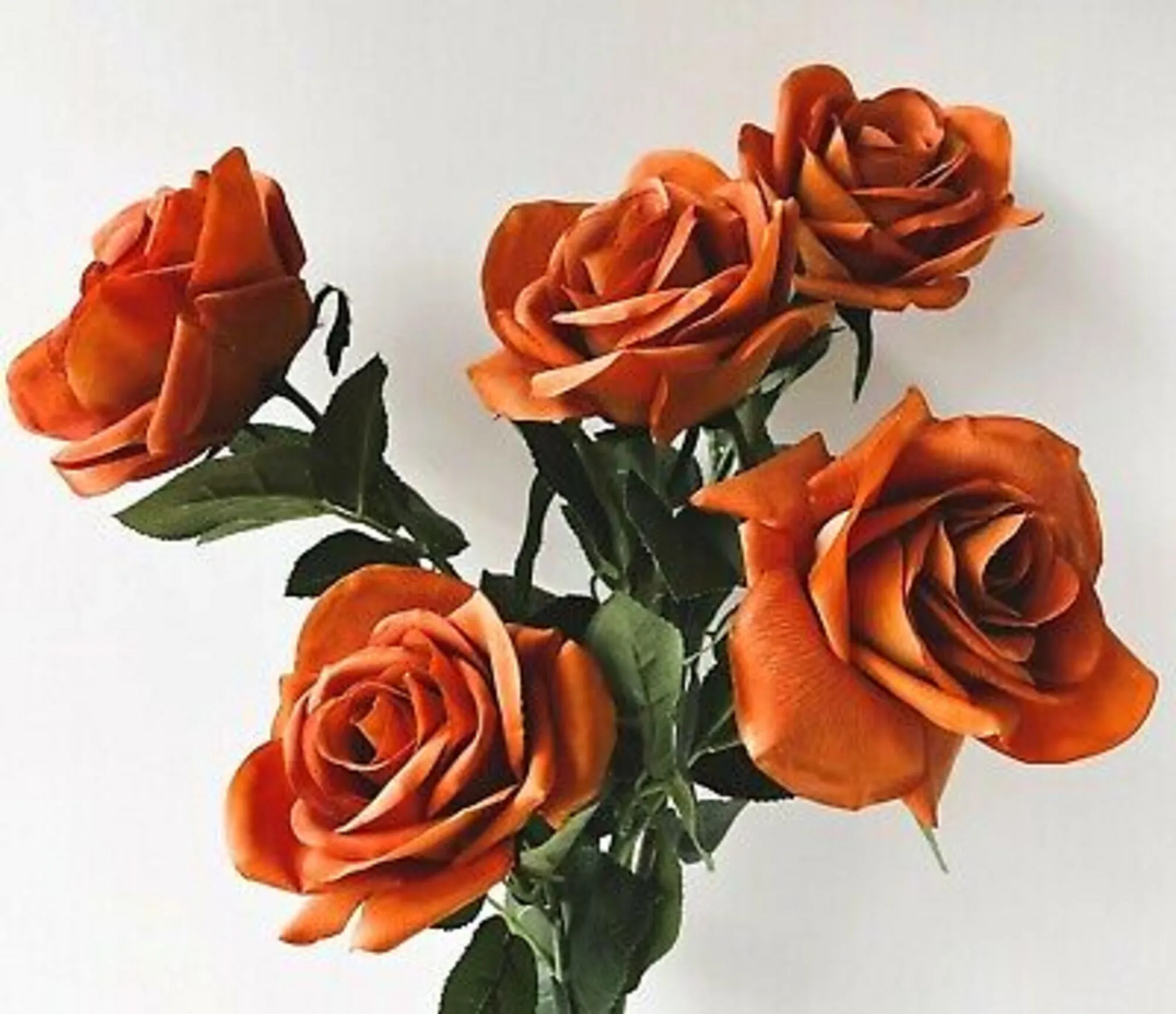 Artificial Burnt Orange Roses
