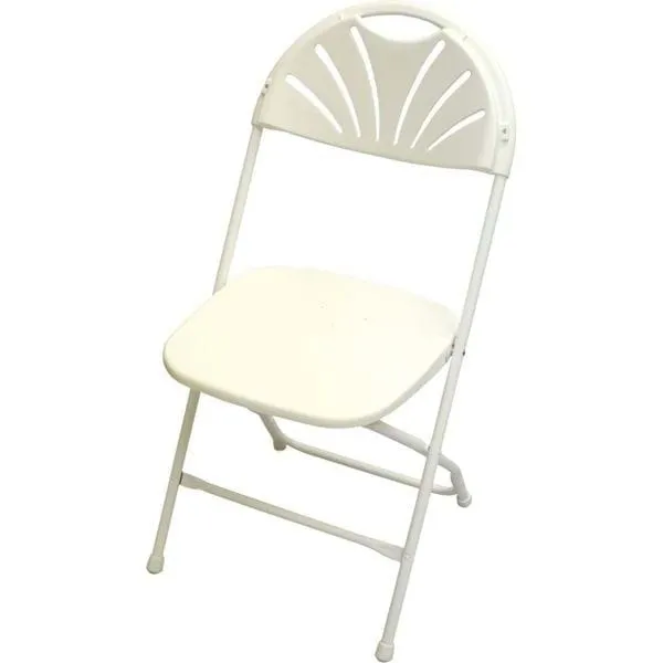White Folding Fanback Chair