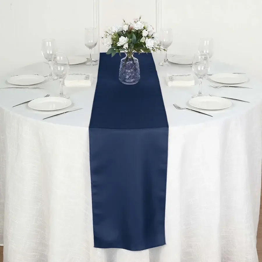 Polyester 12"x108" Table Runner Navy Blue