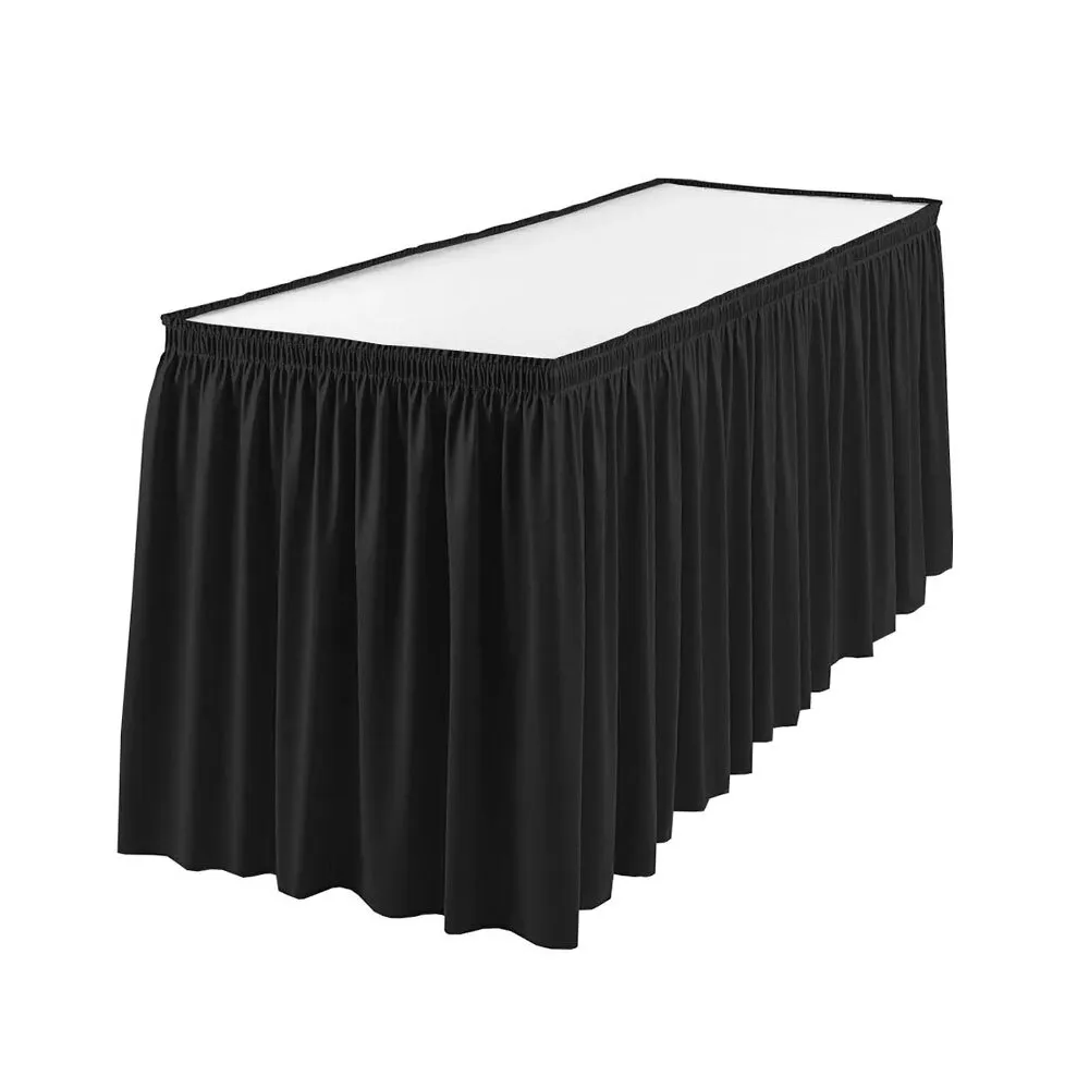Polyester 8.5' Black Table Skirt