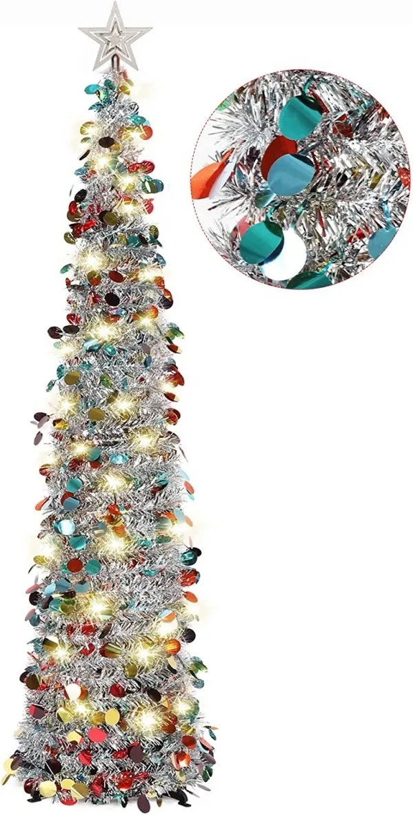 Fun & Funky 5 Foot Lit Tinsel Tree