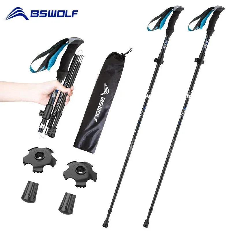 Bâtons de trekking / randonnée télescopiques pliants en aluminium "BISINNA - DL014