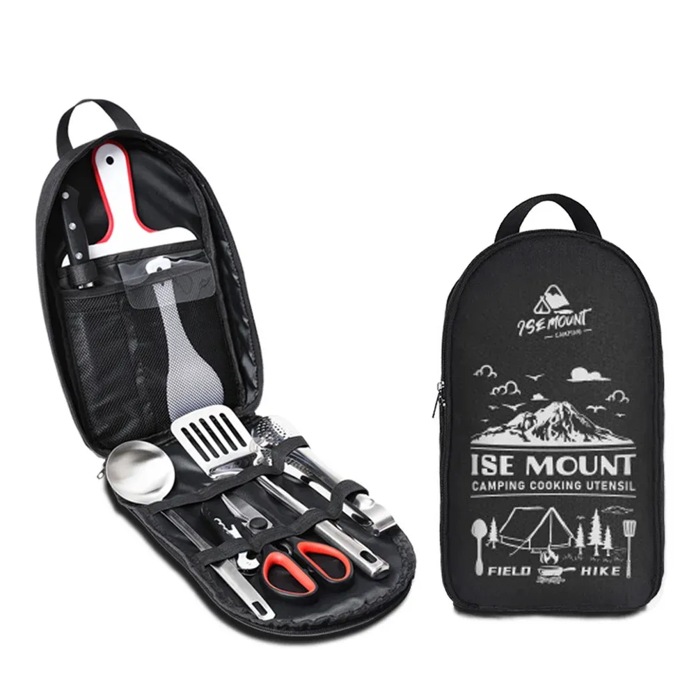 Ensemble d'ustensiles de camping en acier inoxydable "Ise Mount - Camping Cooking Ustensil"