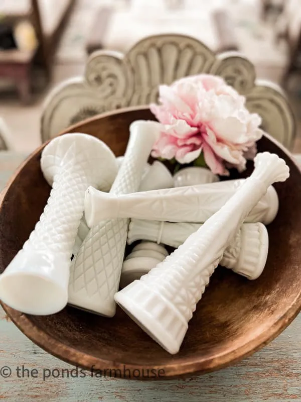 Vintage & Thrifted Milk Glass Vases & Candle Holders