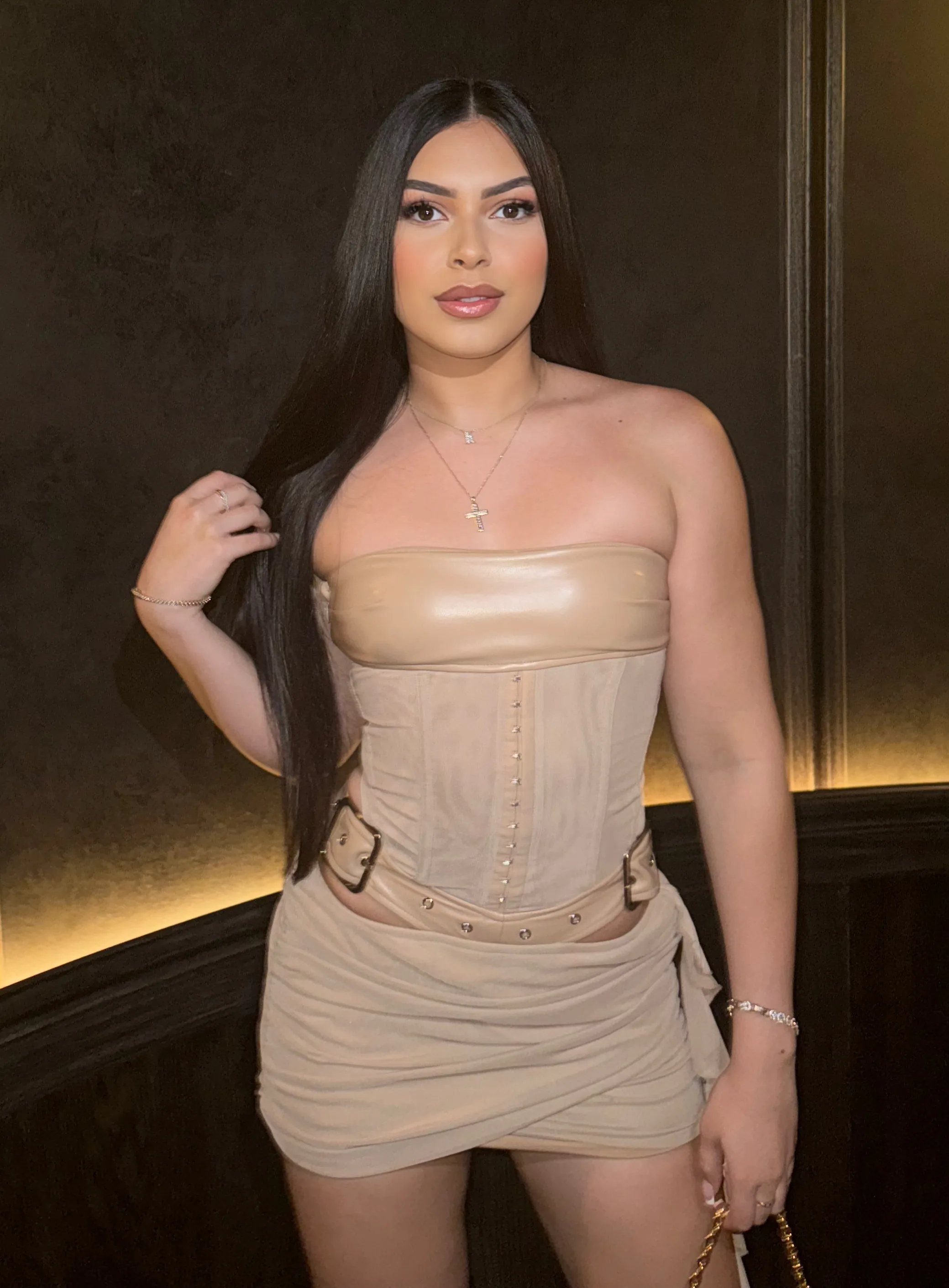DESIREE DRESS TAN 