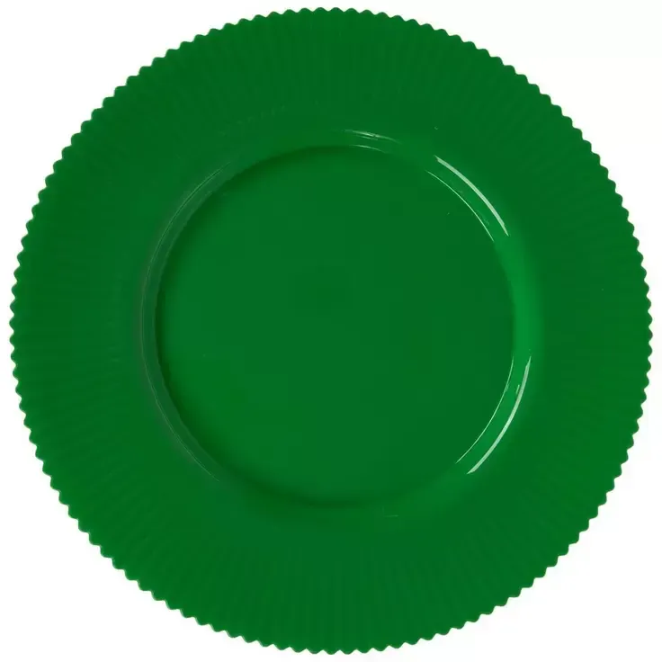Chargers-13" Green Ribbed Charger