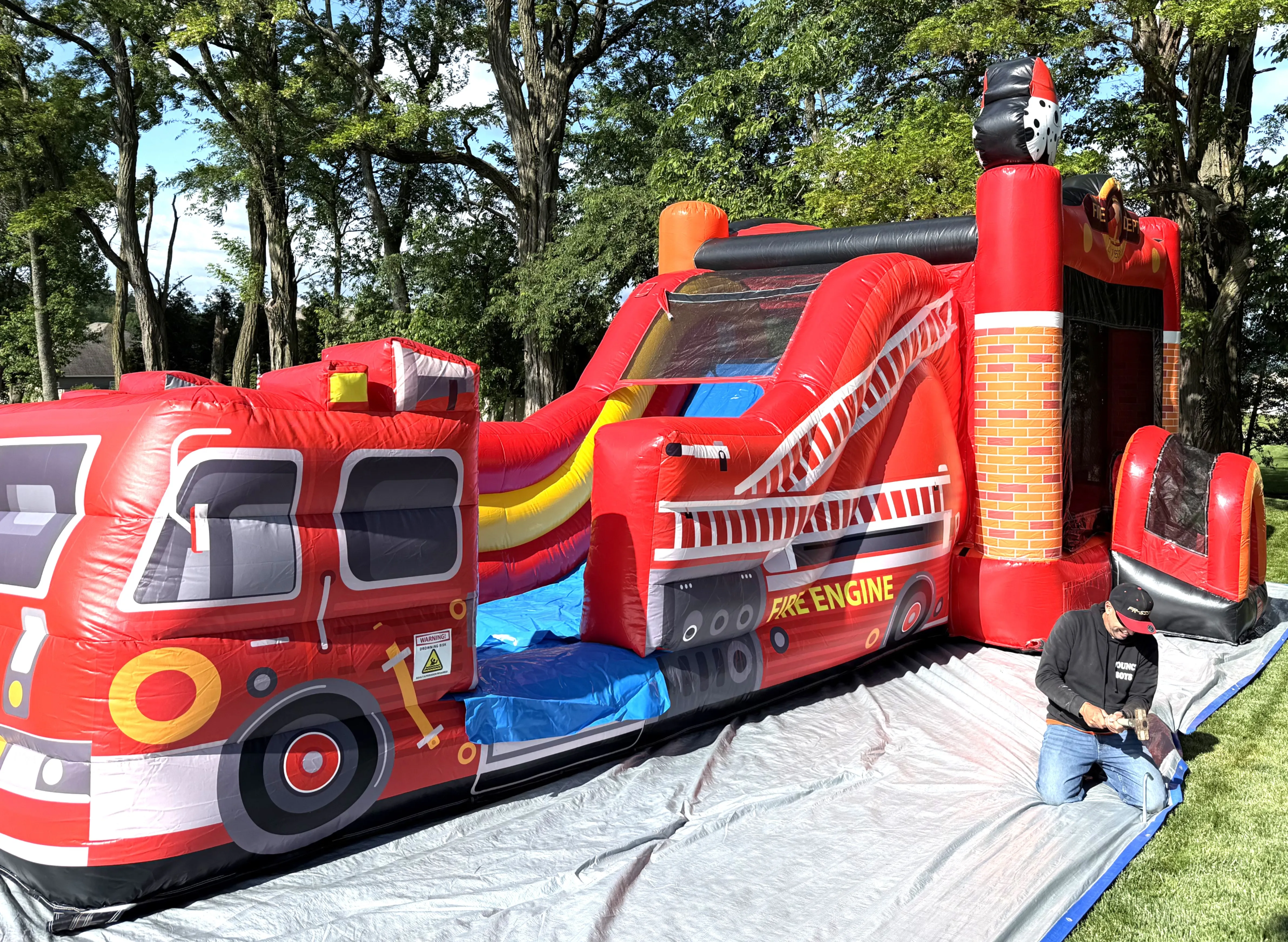 Inflatable- MEGA Fire Truck- Bounce House  & Slide