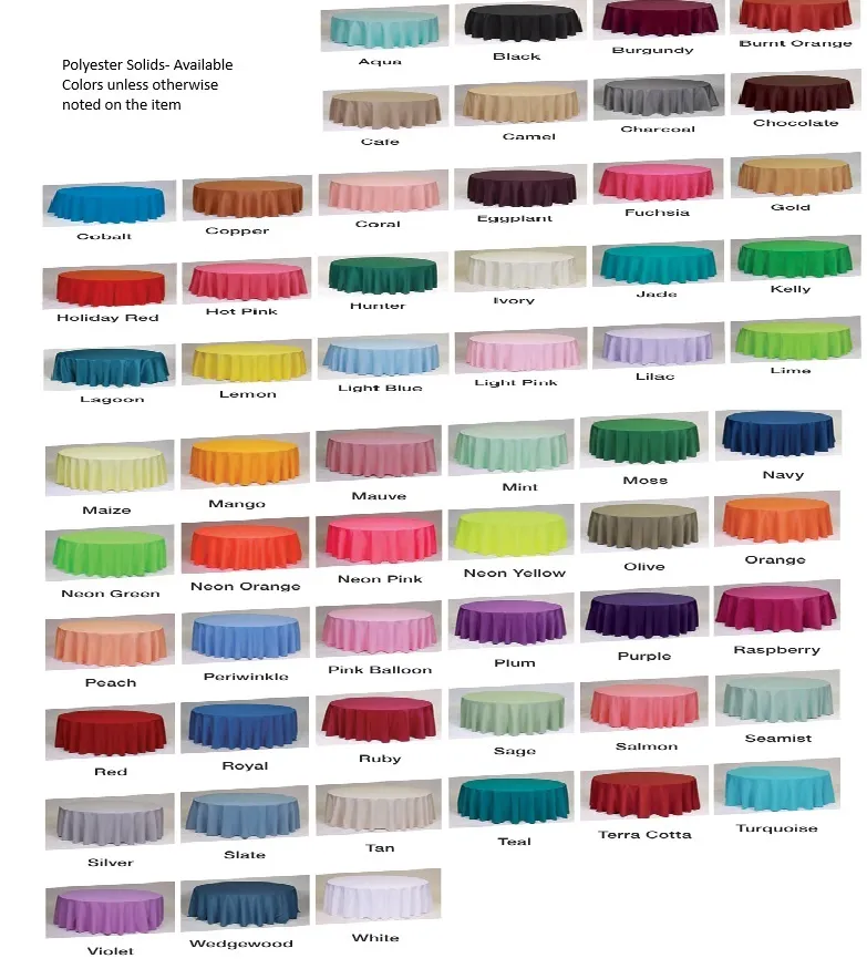 Linens- Polyester Solid- 20" x 20" Napkins