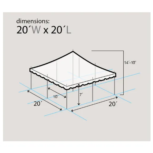 20x20 pole tent yellow