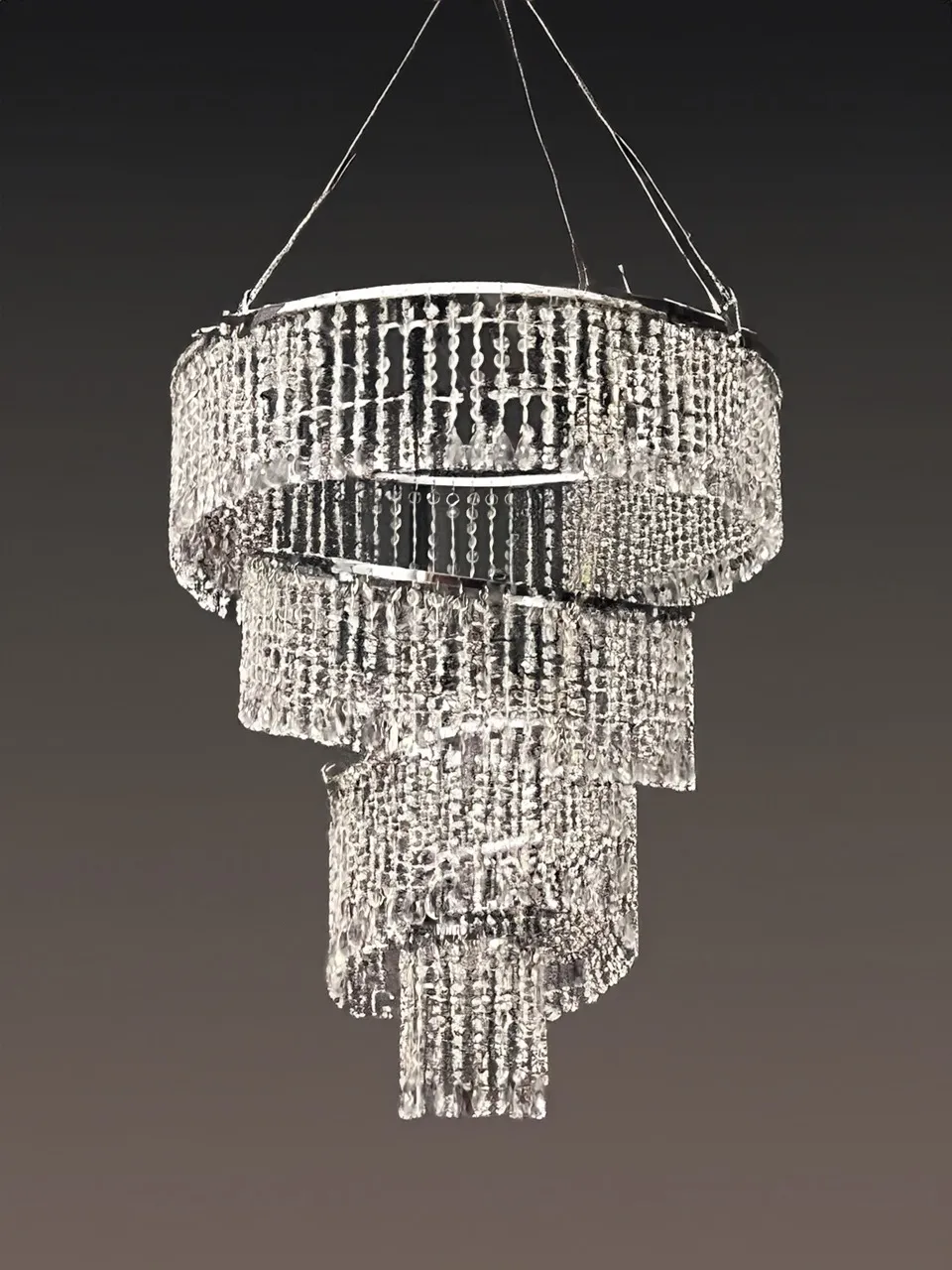 4-Tier Angled Crystal Chandelier