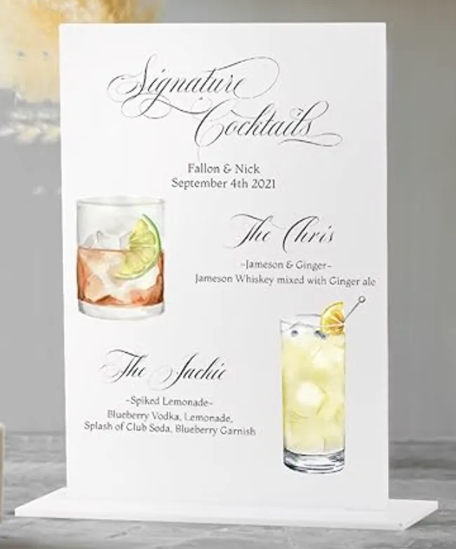 Acrylic Table Sign 8x10