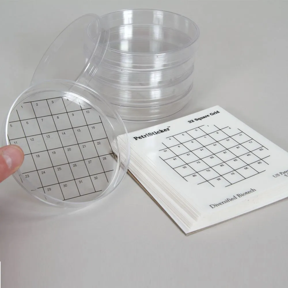 PetriSticker 32 Square Grid Div Bio