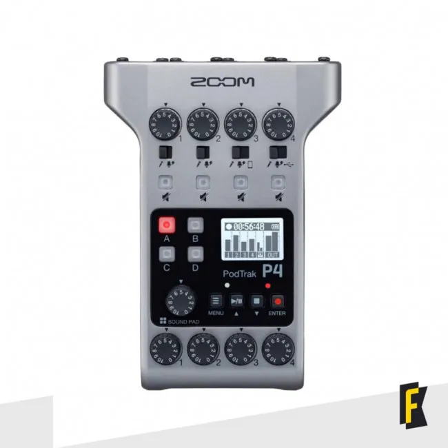 Zoom PodTrak P4 Gravador de Podcast Portátil 4 Canais