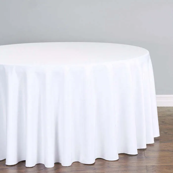 120" Round Polyester - White 