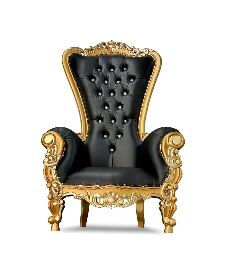 BLACK AND GOLD  THRONE CHAIR 