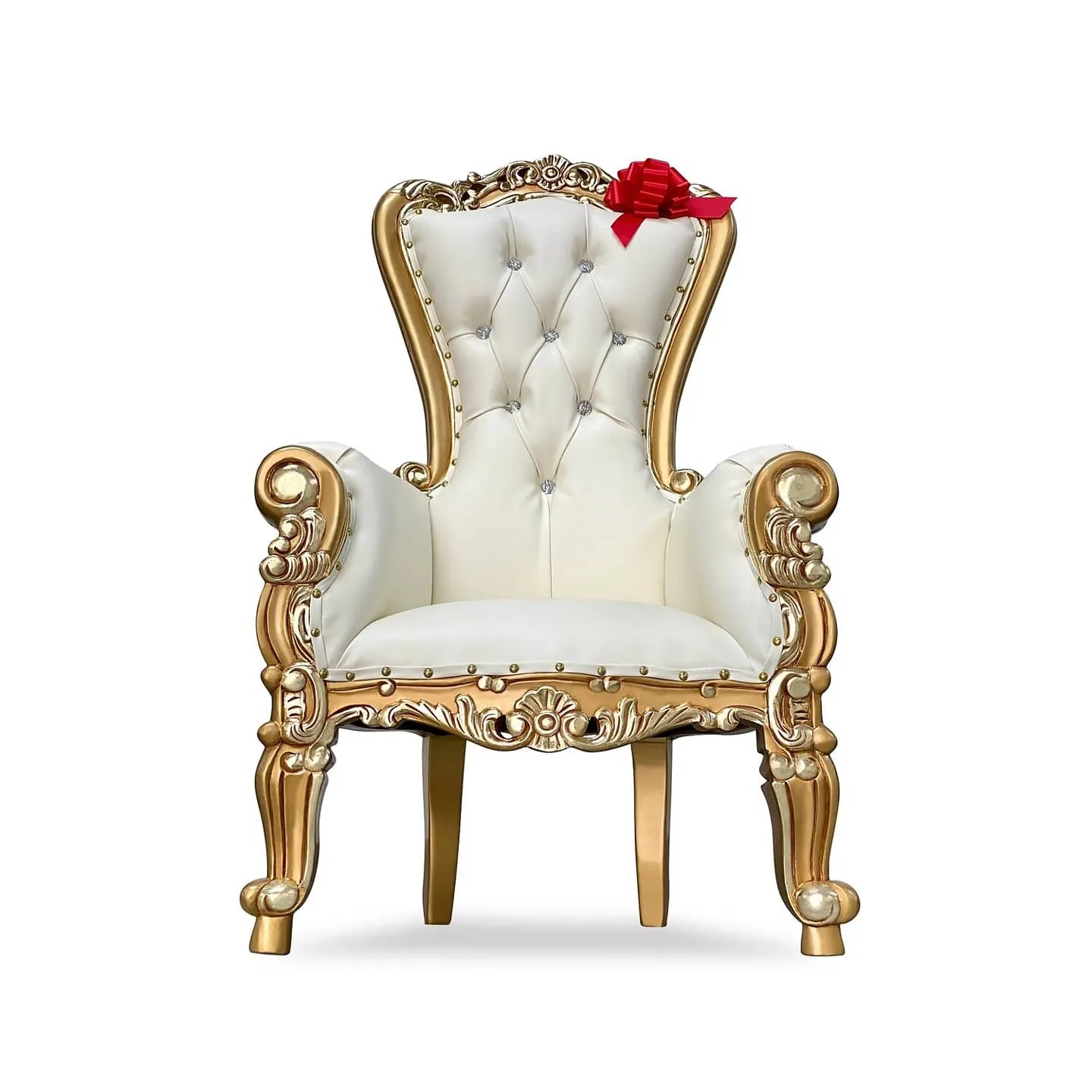 Kids Throne Chair white and Gold 