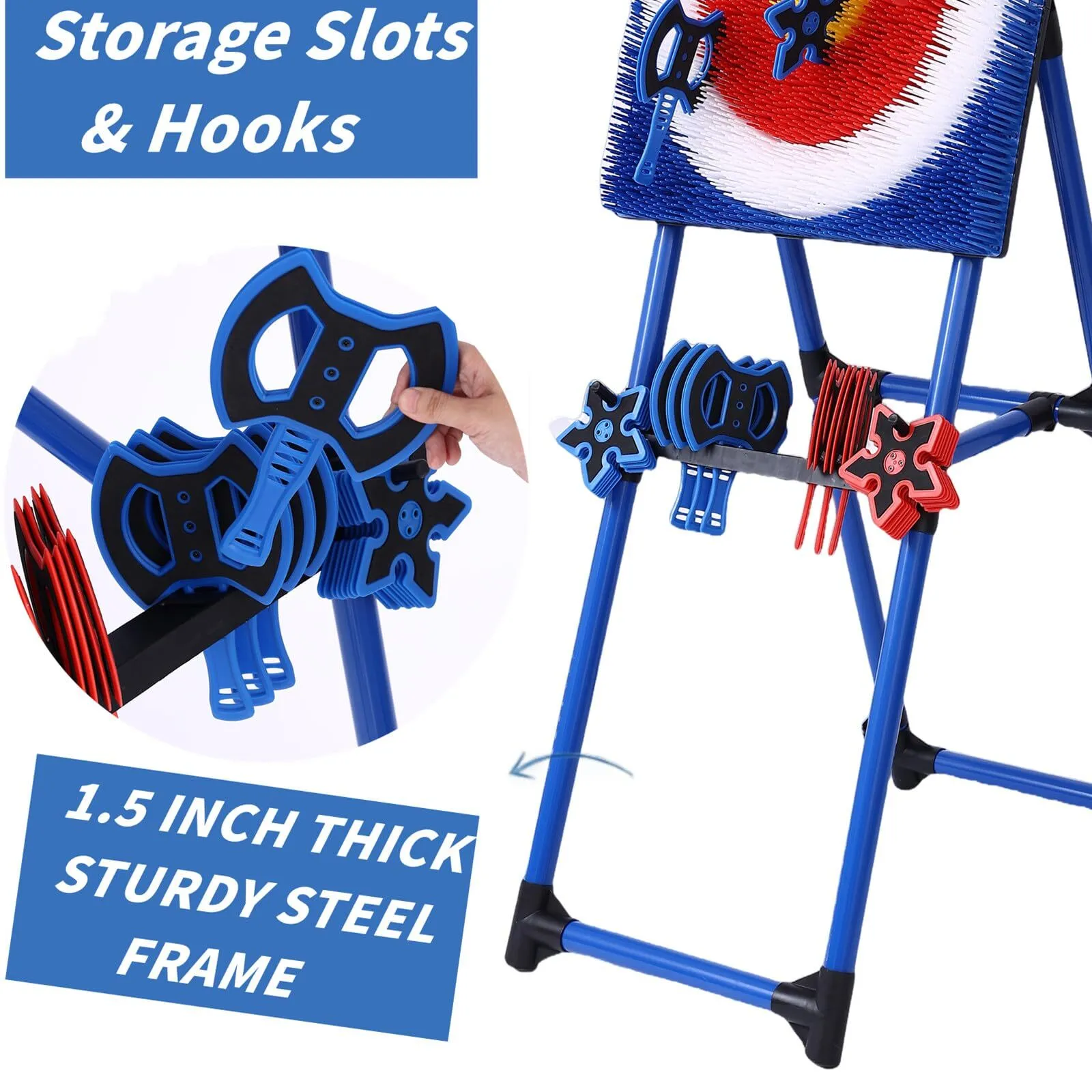 Axe Throwing Bristle Target with 8 Throwing Axes Set (LAS)