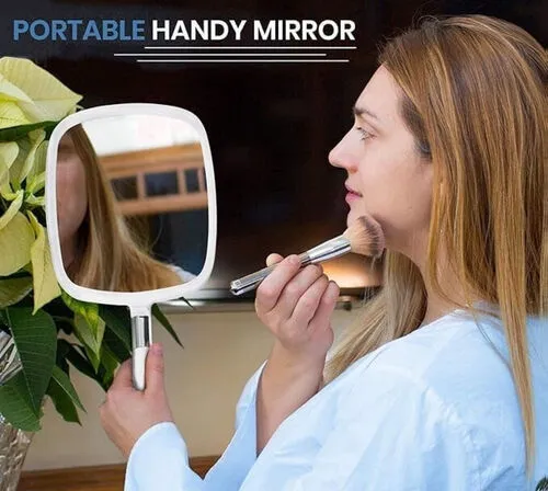 White Large Hand Held Mirror (NYC)