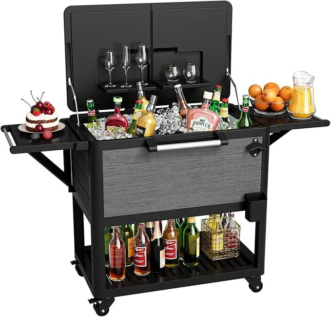 Quart Rolling Ice Chest Cooler Cart (LAS)