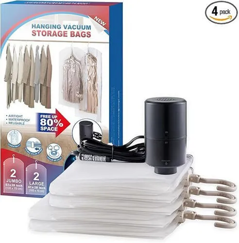 Hanging Vacuum Storage Bags (Pack of 4) (NYC)