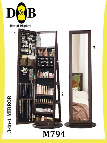 Lockable jewelry organizer with full length mirror (NYC)