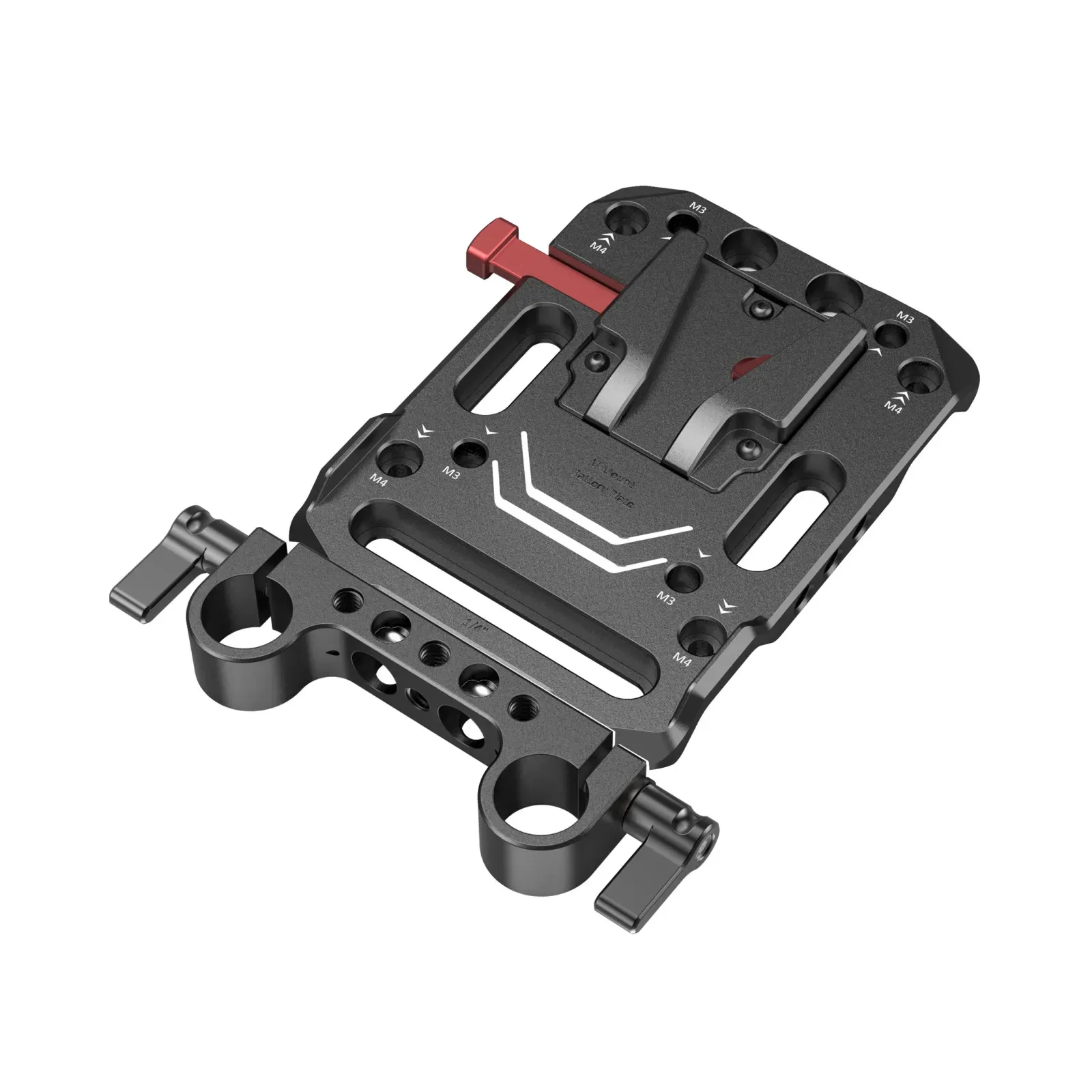 V-mount Battery plate with 15mm rod clamp