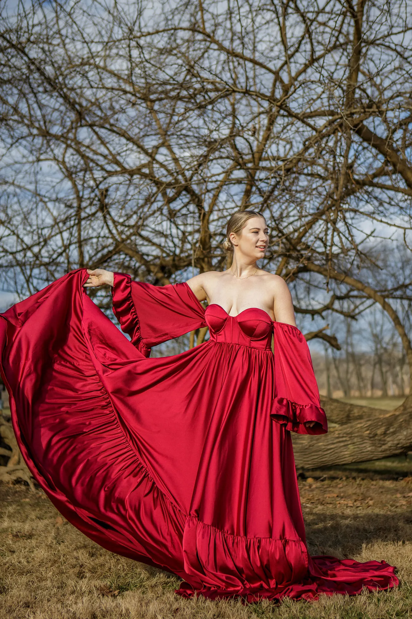 RED SILK DRESS
