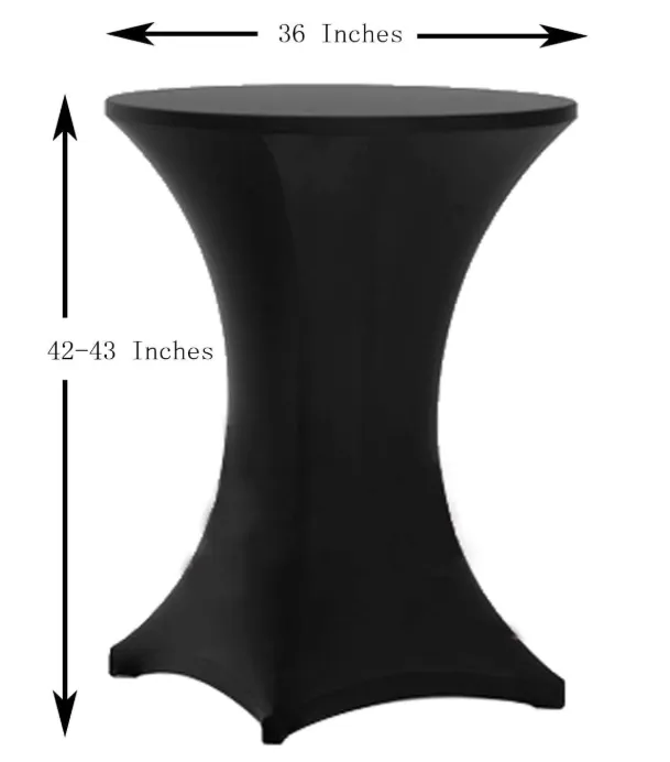 LARGE 36-inch round / 42-inch High Cocktail Bar Tables w/ Black Spandex Covers
