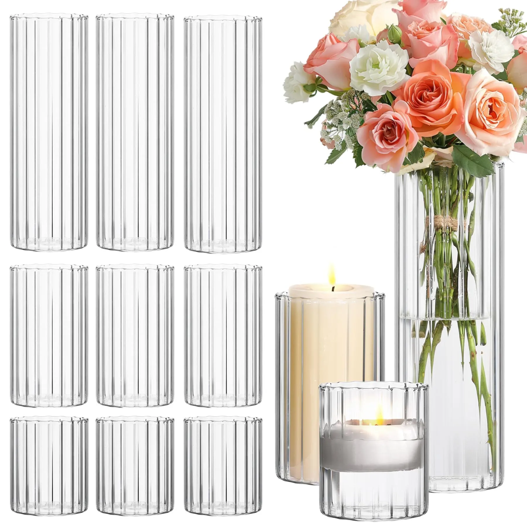 Clear Hurricane Bud Vase