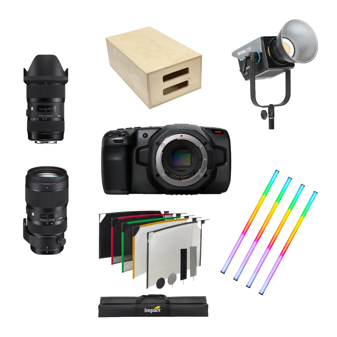 Paquete Blackmagic PCC 6K + Luces y Grip