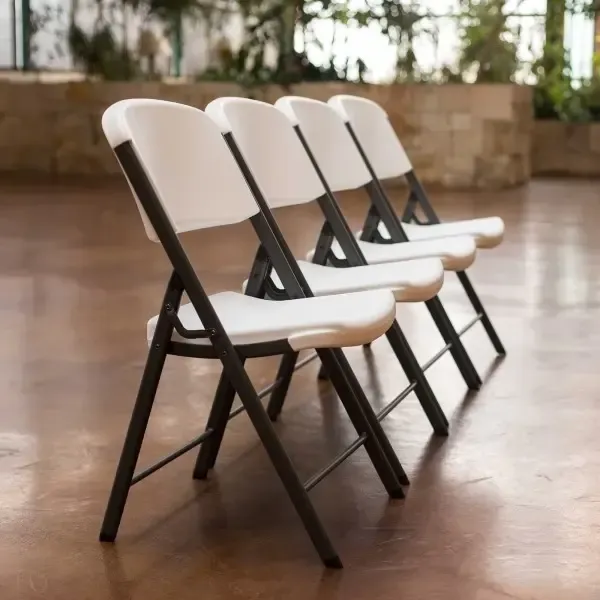 White folding chair