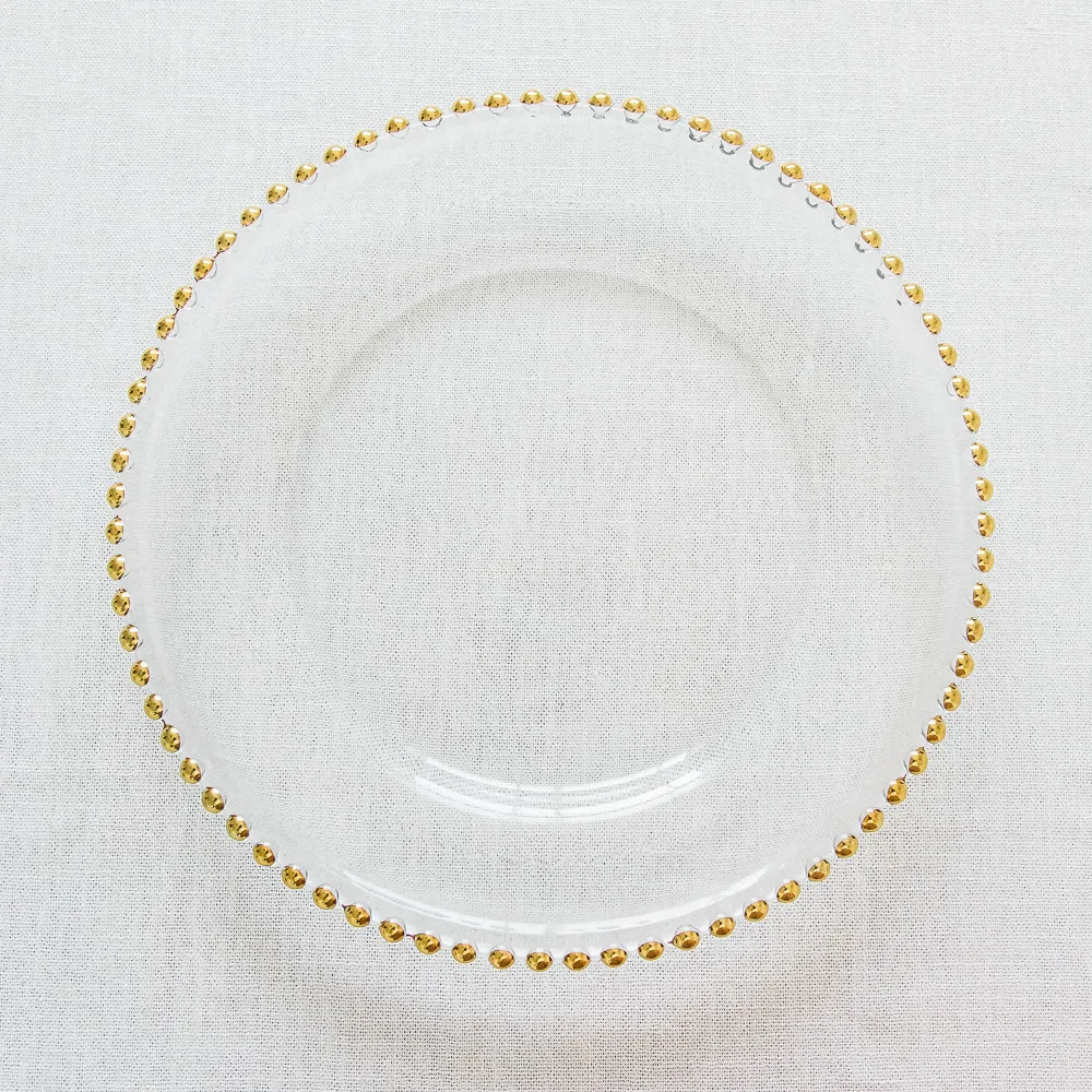 wedding & event hire glass bead charger plate Gold Coast Wedding