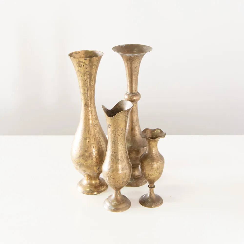 Wedding Hire Assorted Brass Vases Gold Coast Wedding & Event
