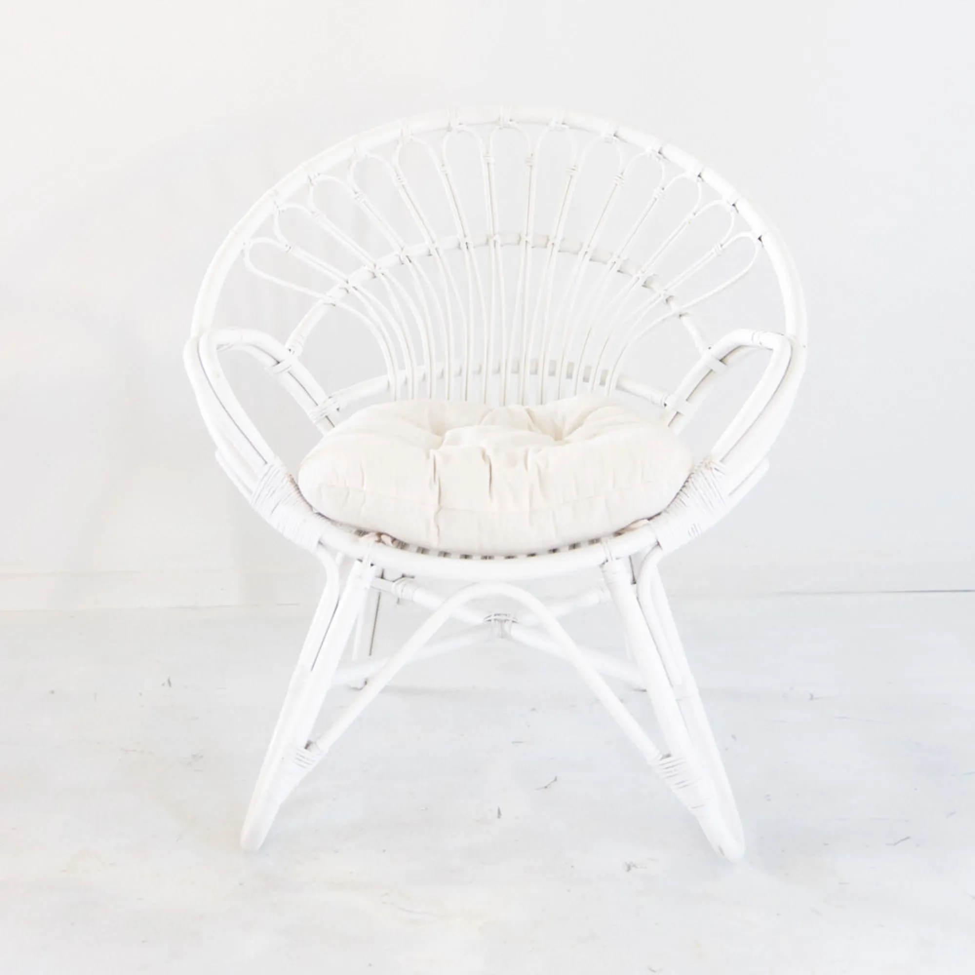 White Wicker Moon Chair Gold Coast Wedding & Event Hire