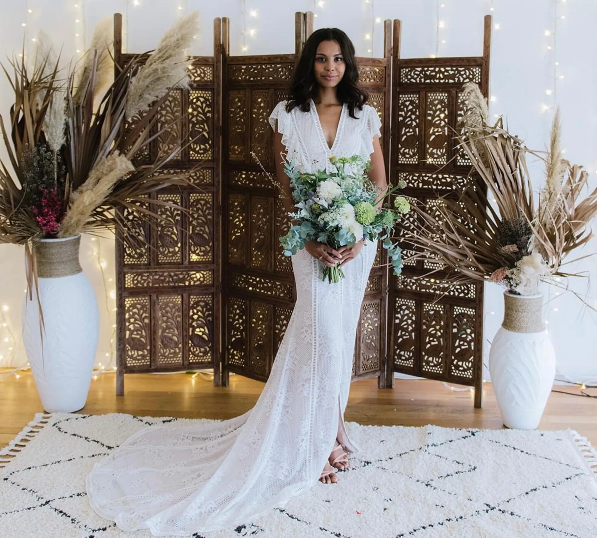 Carved Timber Folding Screen Gold Coast Wedding & Event Hire