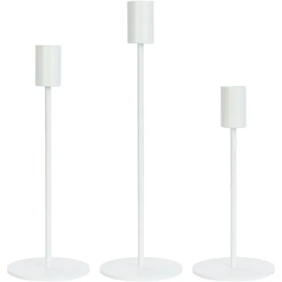Wedding & Event Hire set of three white candlesticks Gold Coast