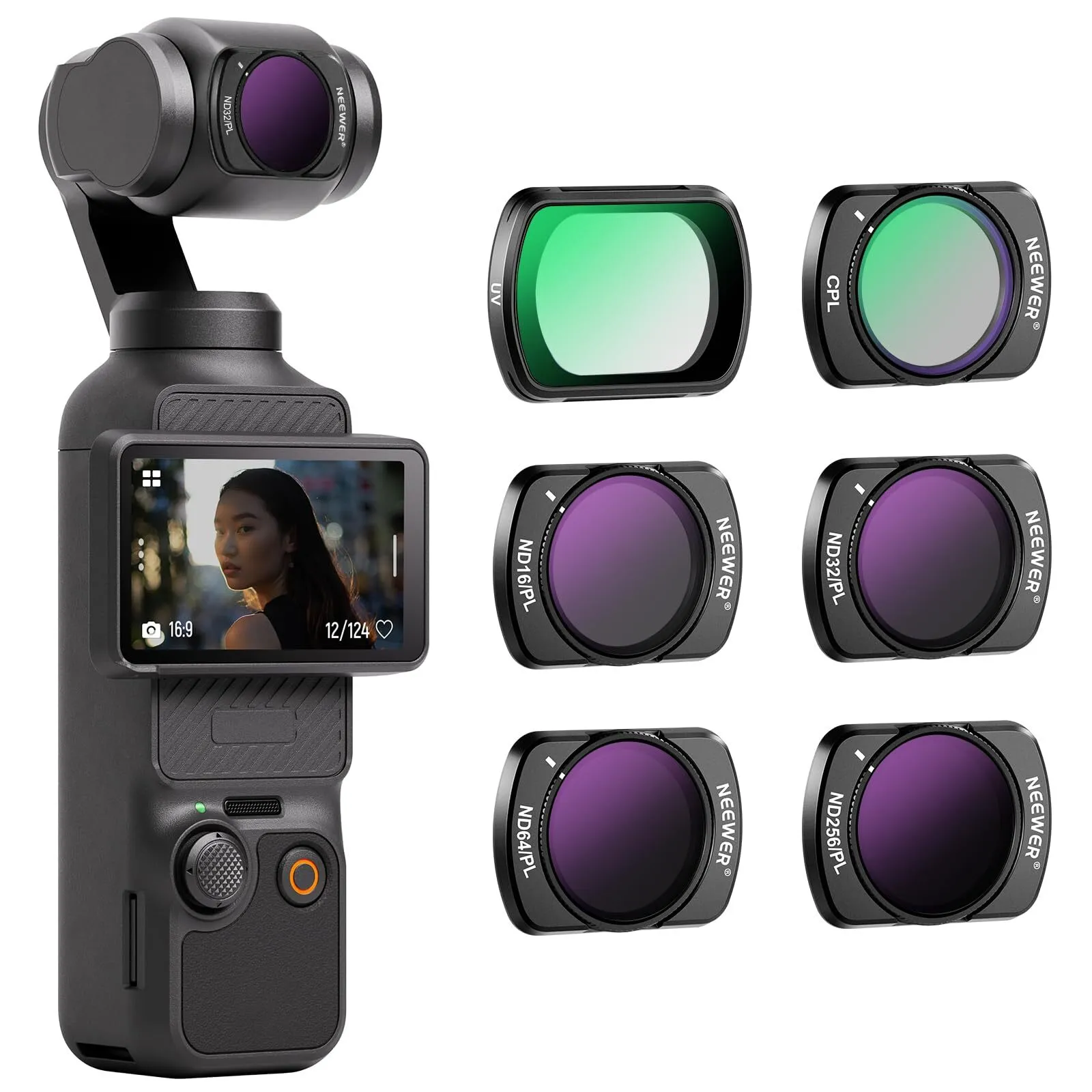 Kit com 4 filtros ND para Osmo Pocket 3
