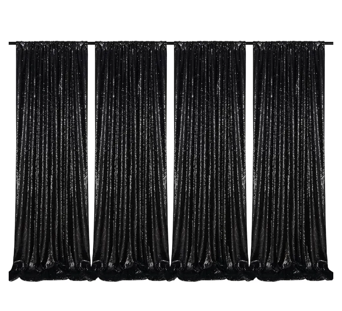 Backdrop: Black Shimmer Curtains
