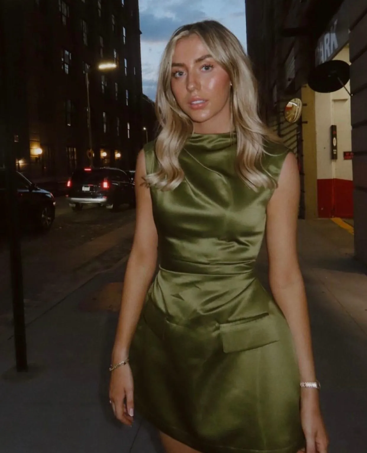 The Ultimate Muse Satin Straight Neck Mini Dress 