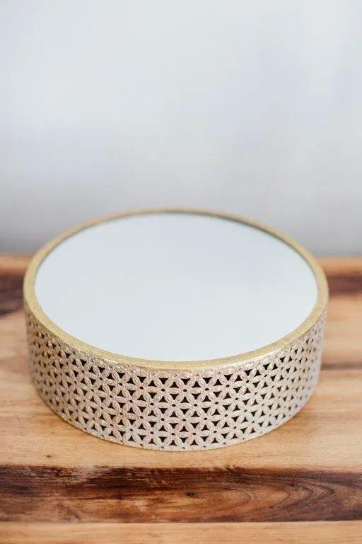 Go039 Brushed Gold Stand With Glass Top 9x29cm