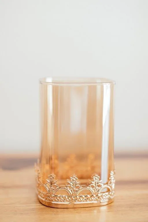Go018 Gold Detail Candle Holder 16cm