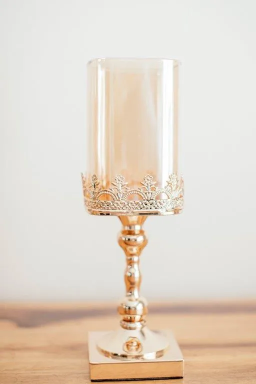 Go019 Gold Detail Candle Holder 33cm