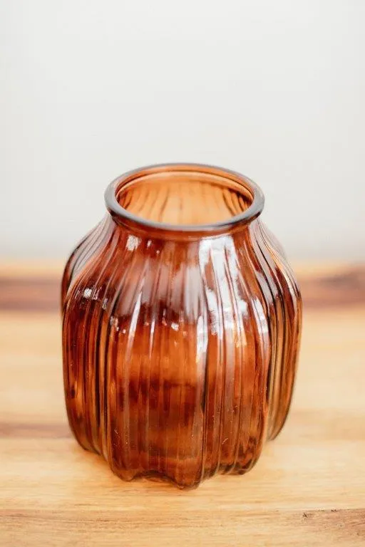 Na013 Amber Ripped Vase 16cm